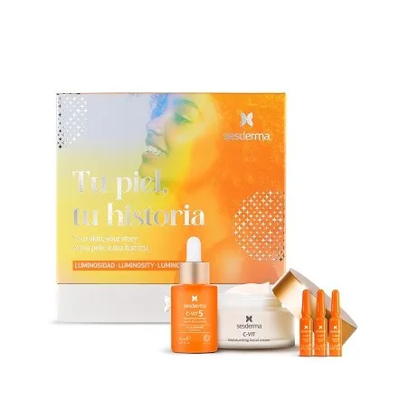 Sesderma pack tu piel tu historia luminosidad,  C VIT 5 vitaminas serum + crema + intensive serum ampollas