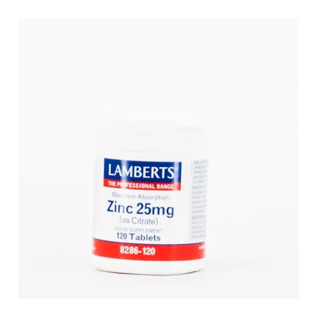 LAMBERTS Zinc 25 mg, 120 comprimidos.