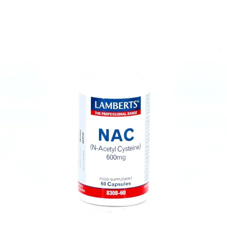 LAMBERTS NAC (N-acetil cisteína) 600 mg, 60 cápsulas.