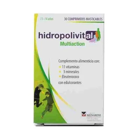 Hidropolivital Multiaction, 30 + 6 comprimidos masticables.