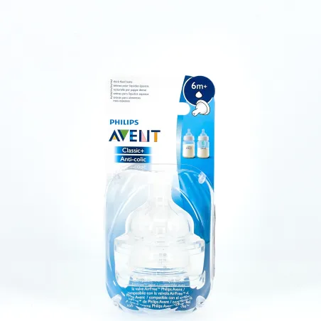 Philips Avent Tetina Anticólicos Liquidos Más Espesos +6m, 2 unidades