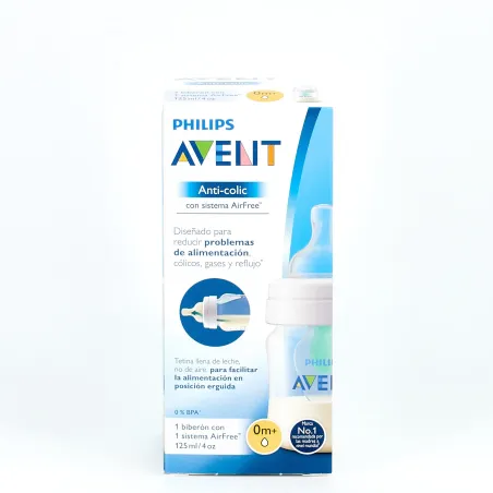 Philips Avent Biberón Anti-colic Air-Free 0m+, 125 ml.