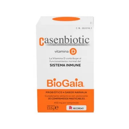 Casenbiotic Vitamina D, 30 Comprimidos Masticables