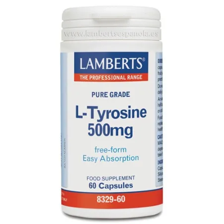 LAMBERTS L-Tirosina 500 mg, 60 cápsulas.