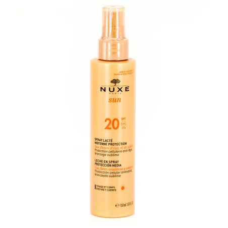 Nuxe Sun leche corporal y facial Spray SPF20, 150ml.