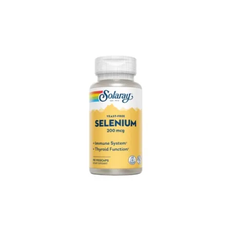 Solaray Sin levaduras Selenio 200 mcg, 90 cápsulas vegetales