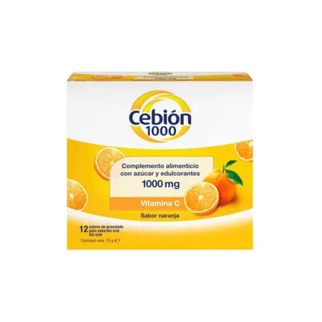 Cebion Vitamina C 1000 mg, 12 Sobres Granulados.