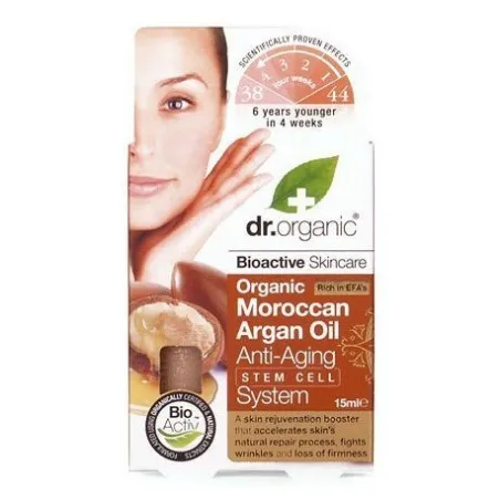 Dr Organic Sistema Anti-edad células madre de aceite de Argán, 30ml.