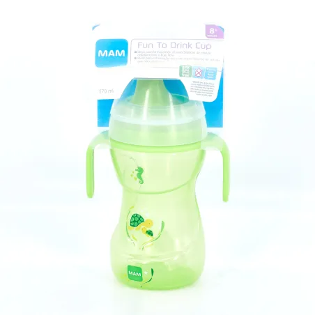 MAM Fun to Drink Cup Deep Sea Vaso de aprendizaje verde, 270ml