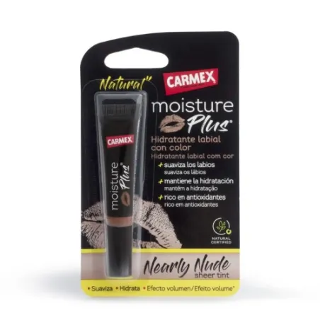 Carmex Moisture Plus Hidratante labial con color Nearly Nude 3,8g