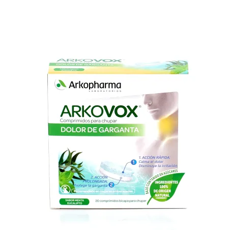 Arkovox Dolor de Garganta 20 comprimidos Menta