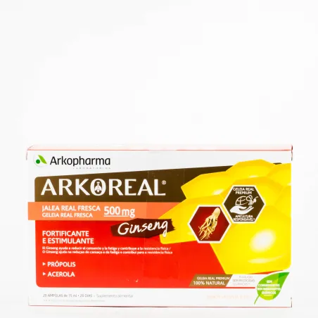 Arkoreal Jalea Real + Ginseng, 20 Unidosis.