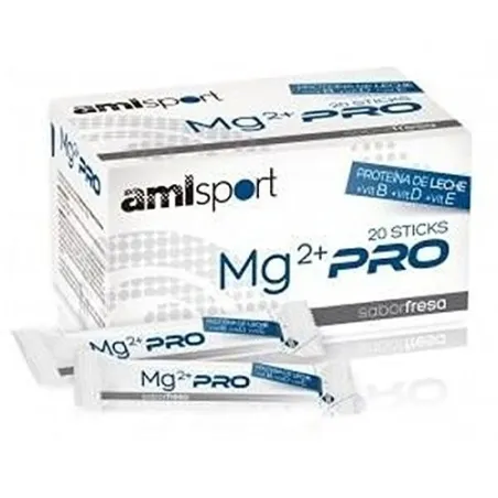 Amlsport Mg2+ VIT con Vit.B+Vit.D+Vit.E Fresa (20 sticks)