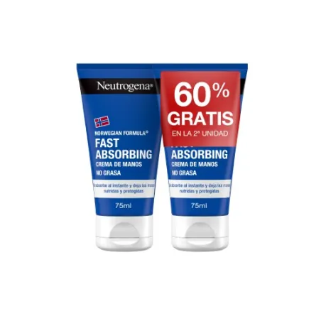 Neutrogena crema de manos reparadora de grietas absorción rápida oferta duplo, 2x75 ml