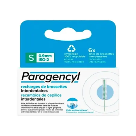 Parogencyl cepillo interdental recambio talla S, 6 unidades