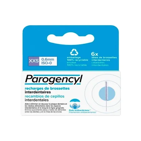 Parogencyl cepillo interdental recambio talla xxs, 6  unidades