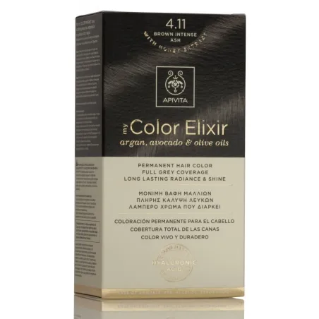 Apivita my Color Elixir Tinte 4.11, Castaño Ceniza Intenso