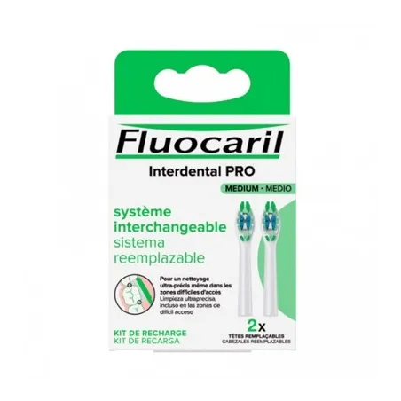 Fluocaril interdental PRO kit de recarga medio, 2 cabezales reemplazables