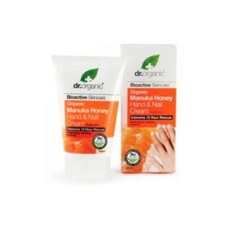 Dr Organic Crema de manos y uñas de Miel de Manuka, 125ml.