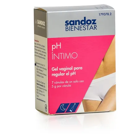 Sandoz Bienestar pH Gel Íntimo, 7 cánulas