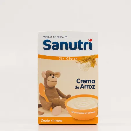 Sanutri Papilla Crema de Arroz sin Gluten, 300 gr.