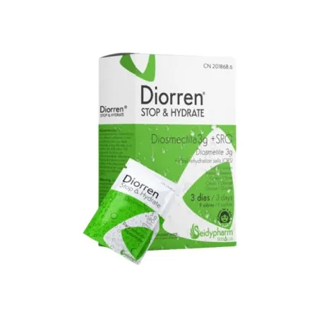 Diorren Stop & Hydrate Rehidratación Oral, 9 sobres