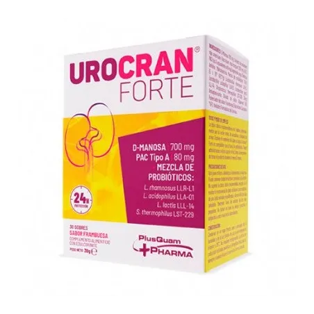 Urocran Forte sabor frambuesa, 30 sobres