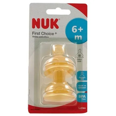 NUK Tetina Látex M +6m, 2 Unidades.