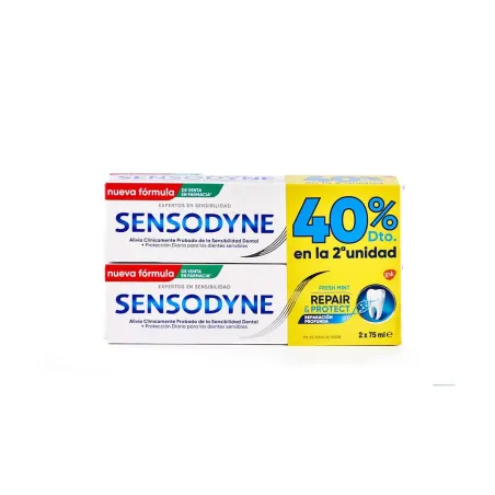 Sensodyne Repair & Protect Fresh Mint Pasta Dental DUPLO, 2 x 75 ml