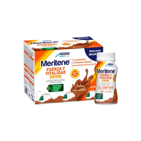 Meritene Fuerza y Vitalidad Drink Chocolate, 6 unidades