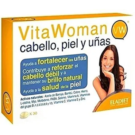 Eladiet Vitawoman cabello, piel y uñas, 30 Comprimidos