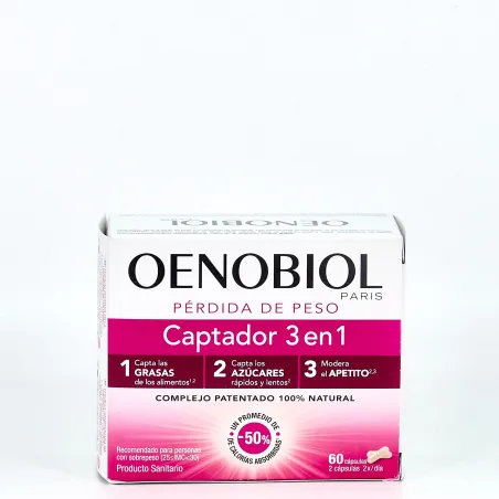 Oenobiol captador de grasas 3 en 1, 60 cápsulas