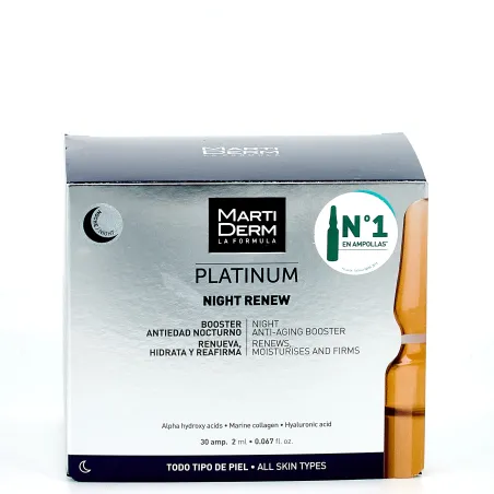 Martiderm Platinum Night Renew, 30 Ampollas.