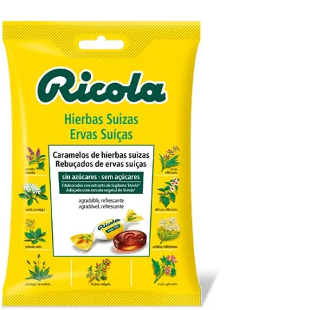 Ricola Caramelos de hierbas suizas sin azúcar, 70g.