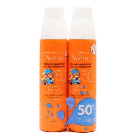 Avene Solar Niños Spray SPF50+ DUPLO, 200+200ml.