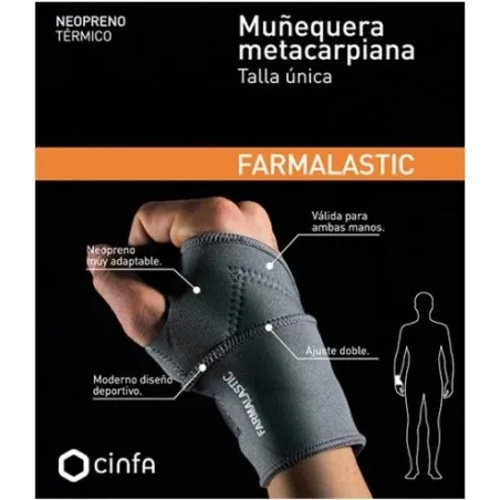 Farmalastic muñequera metacarpiana neopreno, 1 unidad