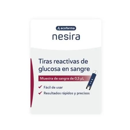 Acofarma nesira tiras reactivas de glucosa en sangre, 50 unidades