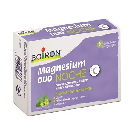 Boiron magnesium duo noche, 30 cápsulas