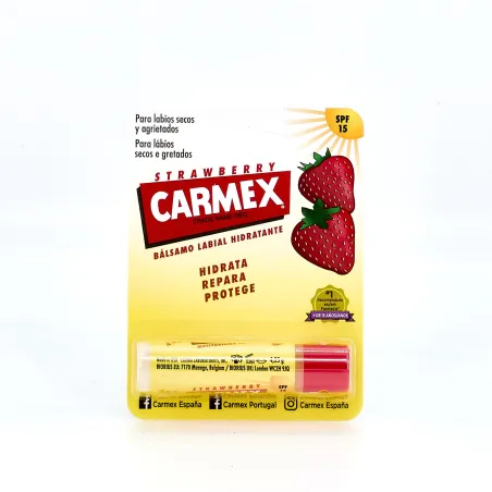 Carmex Bálsamo Labial Fresa Stick, 4,25g.