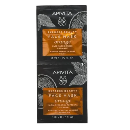 Apivita Express Beauty Mascarilla Facial Revitalizante con Naranja 2x8 ml