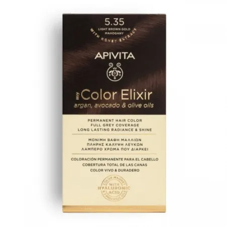 Apivita Tinte my Color Elixir 5.35, Castaño claro dorado caoba.