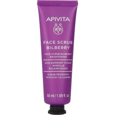 Apivita Crema Facial Exfoliante Luminosidad Arándanos, 50ml.