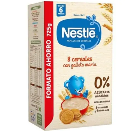 Nestlé Papilla 8 Cereales con Galleta María +6m, 725 g