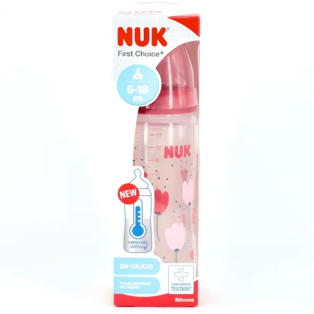 NUK Biberon Silicona 6-18 m XL Ancha, 360ml.