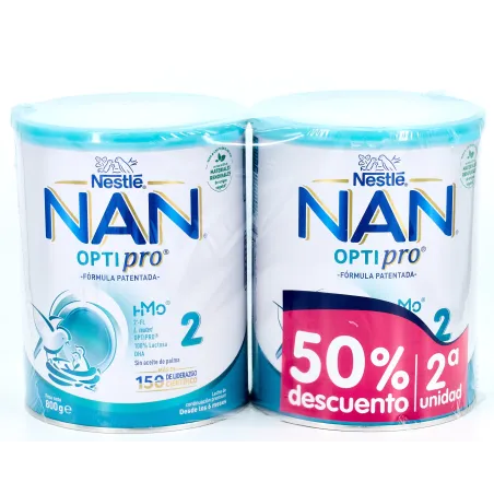 Nestle NAN Optipro 2 leche continuación pack duplo, 2x800gr