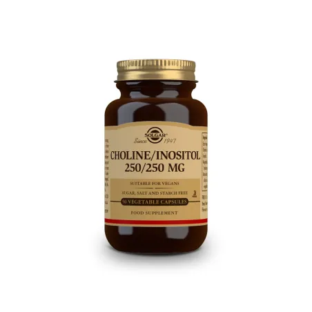 Solgar Colina/ Inositol 250/250 mg, 50 Cápsulas Vegetales.