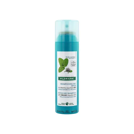 Klorane Champu Seco Detox a la Menta Acuática, 150 ml.