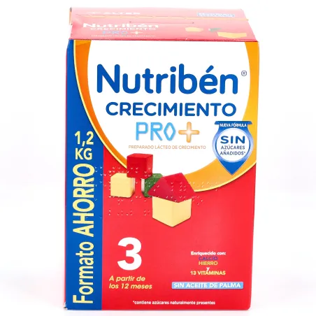 Nutribén Pro+ 3 leche en polvo de crecimiento, 1200 g