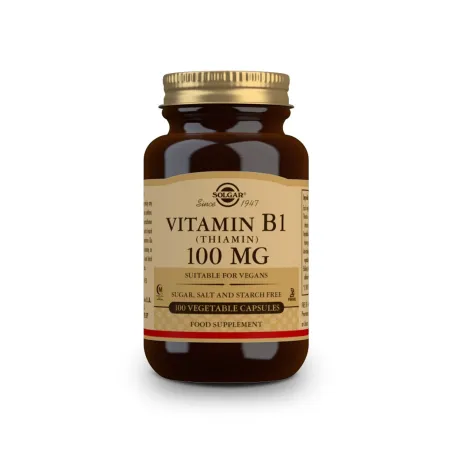 Solgar Vit B1 (Tiamina) 100 mg, 100 Cápsulas Vegetales.