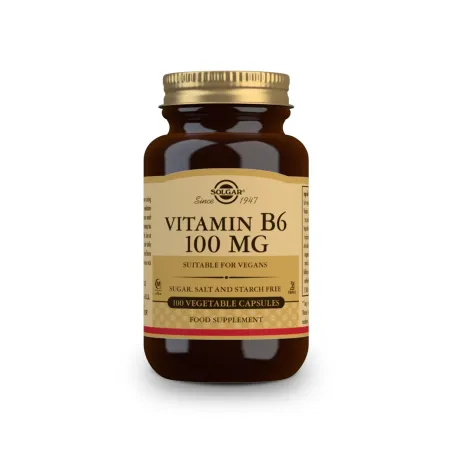 Solgar Vit B6 (Piridoxina) 100 mg, 100 Cápsulas Vegetales.